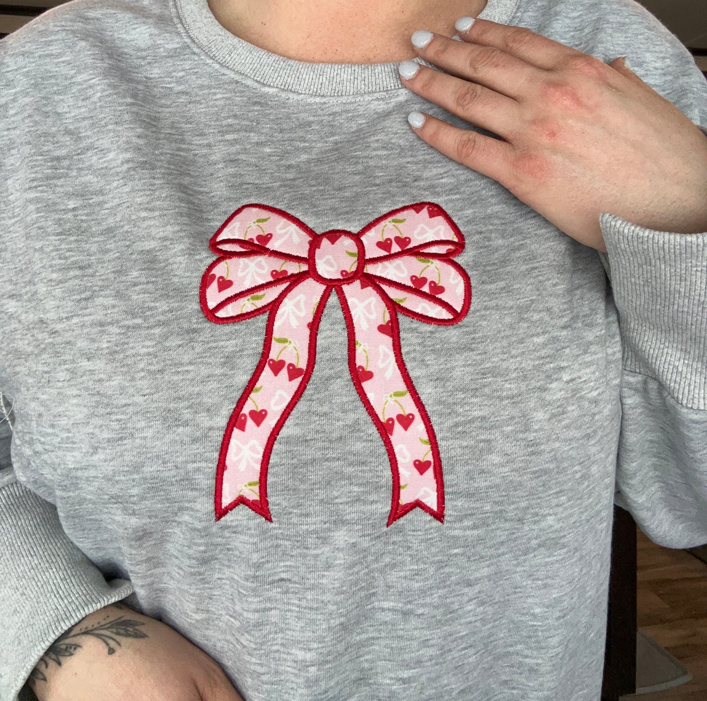 Cherry Bow Crewneck Shirt