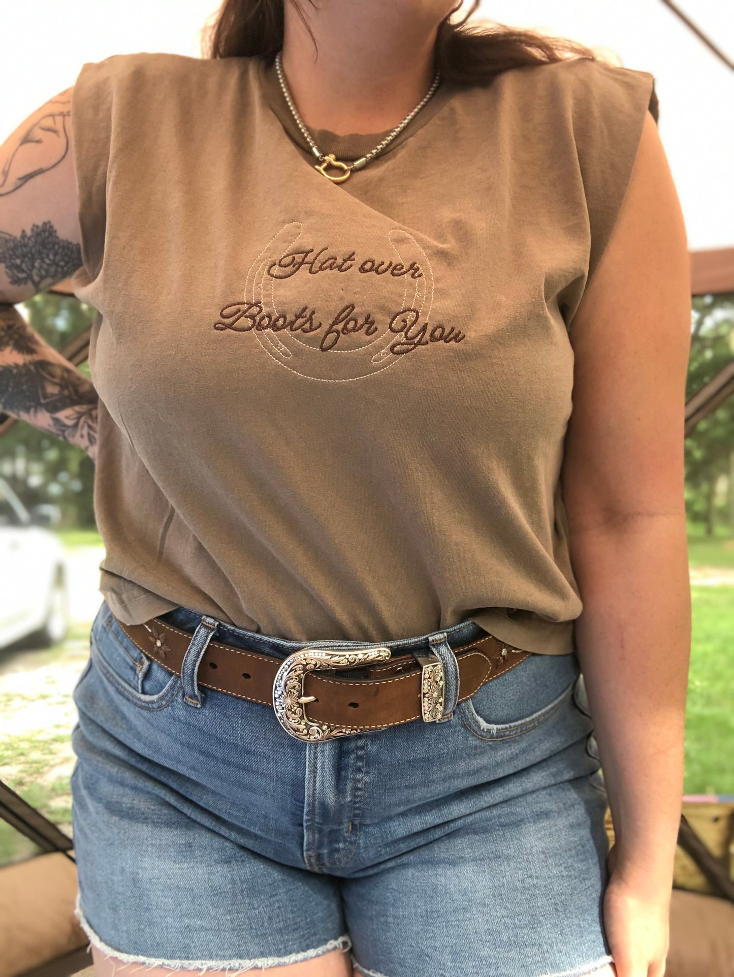 Hat Over Boots Muscle Tee